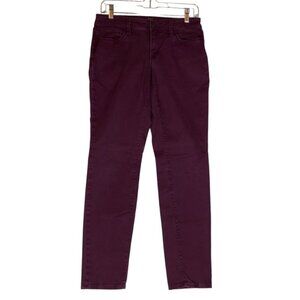 Ann Taylor Loft Curvy Skinny Jeans Womens Size 27/4 Burgundy Cotton Spandex